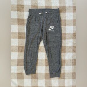 Nike Cropped Grey Charcoal Sweatpants Lounge Pants